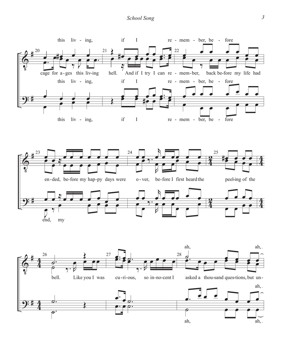 School Song School Song TTBB scores gallery preview page 3