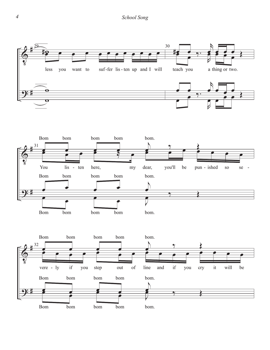 School Song School Song TTBB scores gallery preview page 4