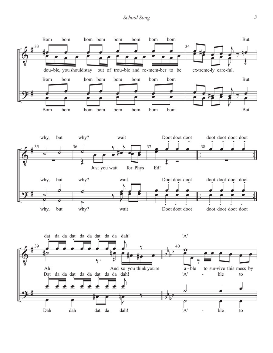 School Song School Song TTBB scores gallery preview page 5