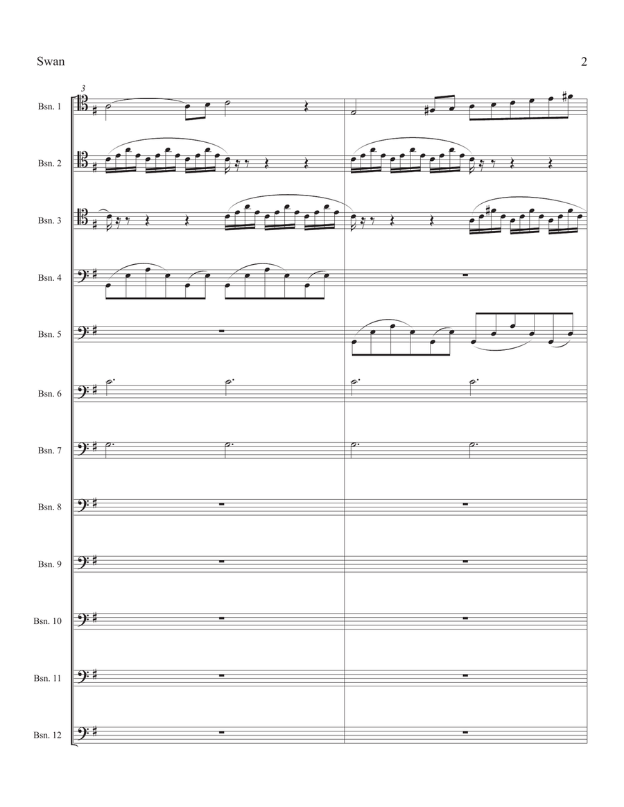 Swan (from Carnival of the Animals) Woodwind Ensemble scores gallery preview page 2