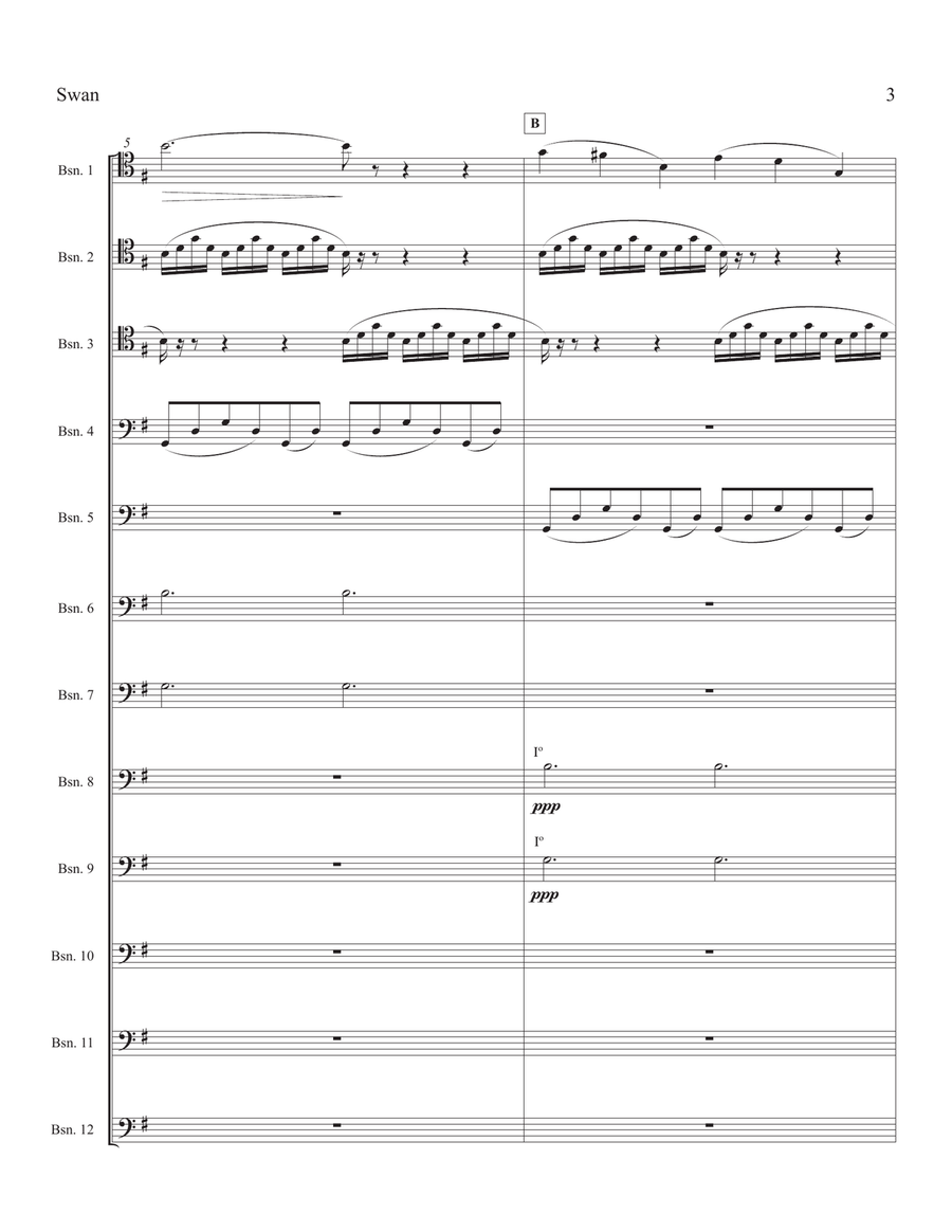Swan (from Carnival of the Animals) Woodwind Ensemble scores gallery preview page 3