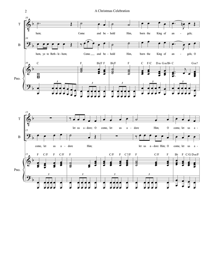 A Christmas Celebration (2-part choir - (TB) TB scores gallery preview page 2