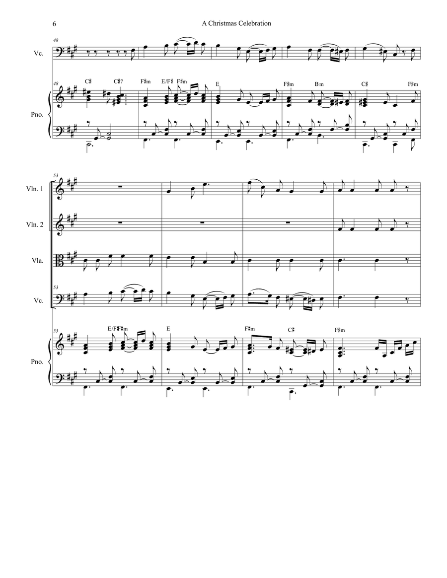 A Christmas Celebration (String Quartet and Piano) A Christmas Celebration (String Quartet and Piano) String Quartet scores gallery preview page 6