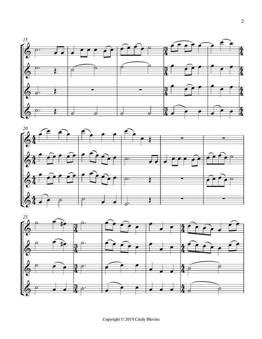 The Twelve Days of Christmas, Clarinet Quartet Clarinet Quartet scores gallery preview page 3