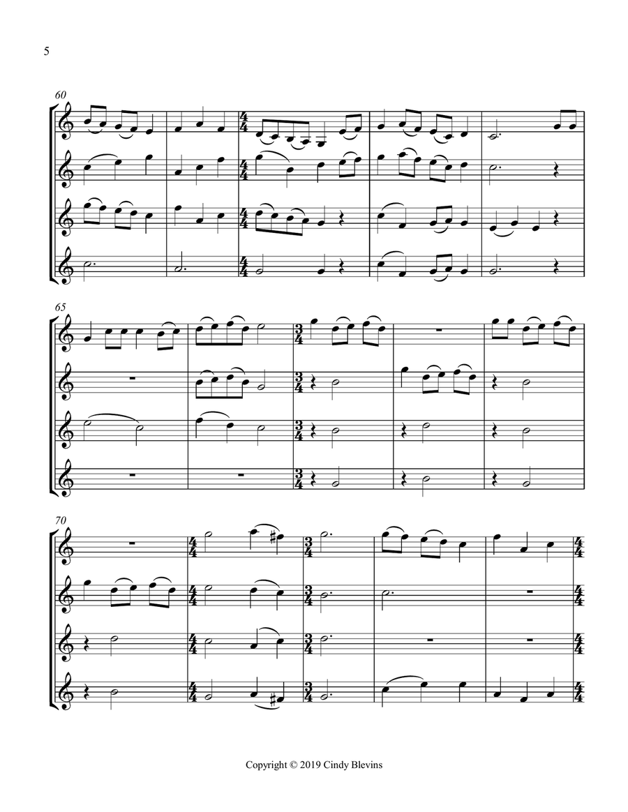 The Twelve Days of Christmas, Clarinet Quartet Clarinet Quartet scores gallery preview page 6