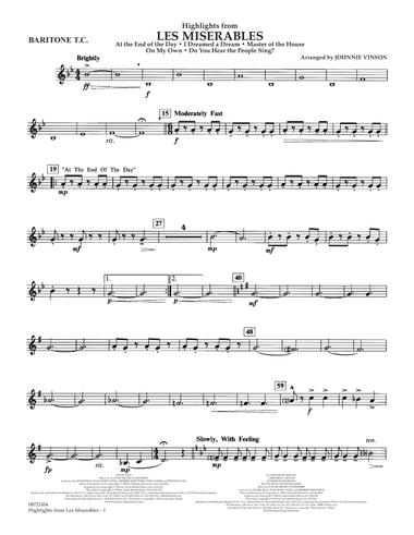 Highlights from Les Misérables (arr. Johnnie Vinson) - Baritone T.C.