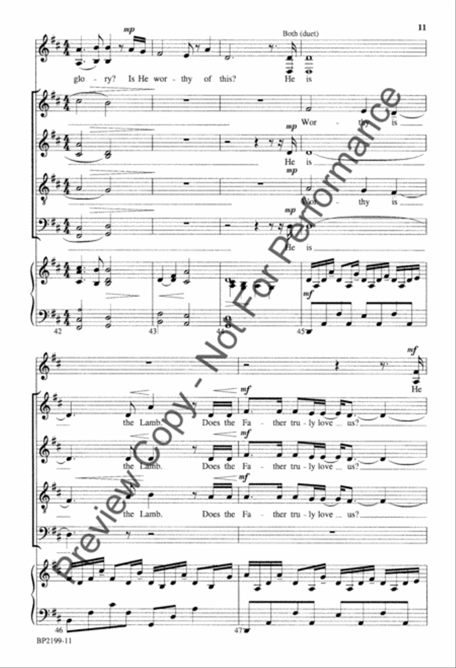 Is He Worthy? (octavo) [SATB choir] 4-Part scores gallery preview page 12