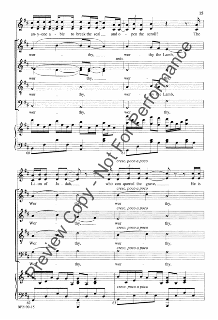 Is He Worthy? (octavo) [SATB choir] 4-Part scores gallery preview page 16