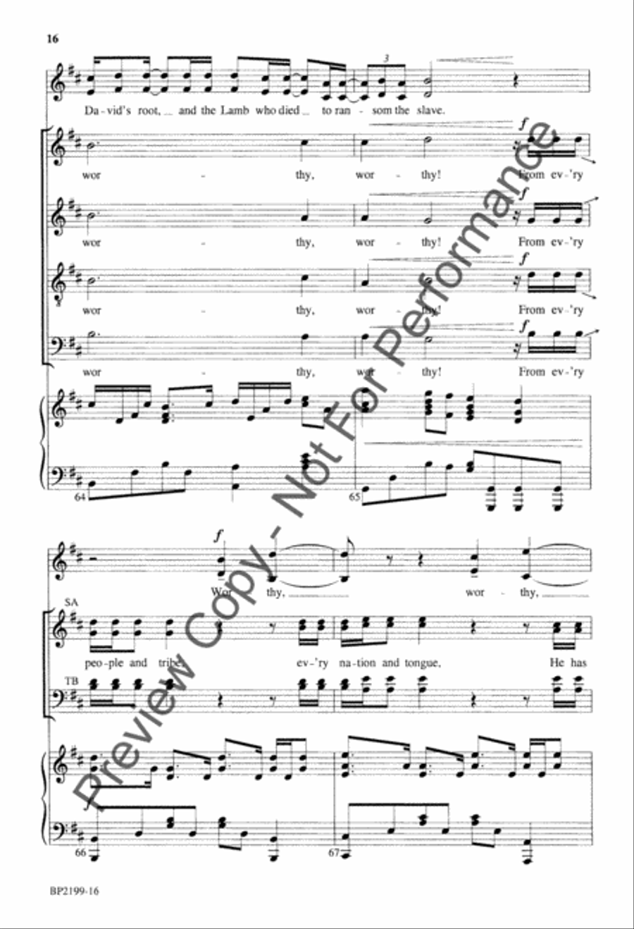 Is He Worthy? (octavo) [SATB choir] 4-Part scores gallery preview page 17