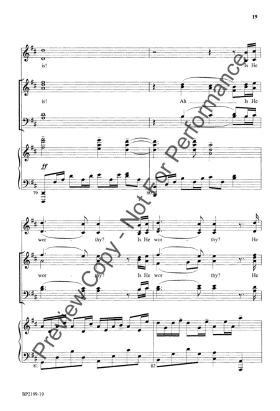 Is He Worthy? (octavo) [SATB choir] 4-Part scores gallery preview page 20