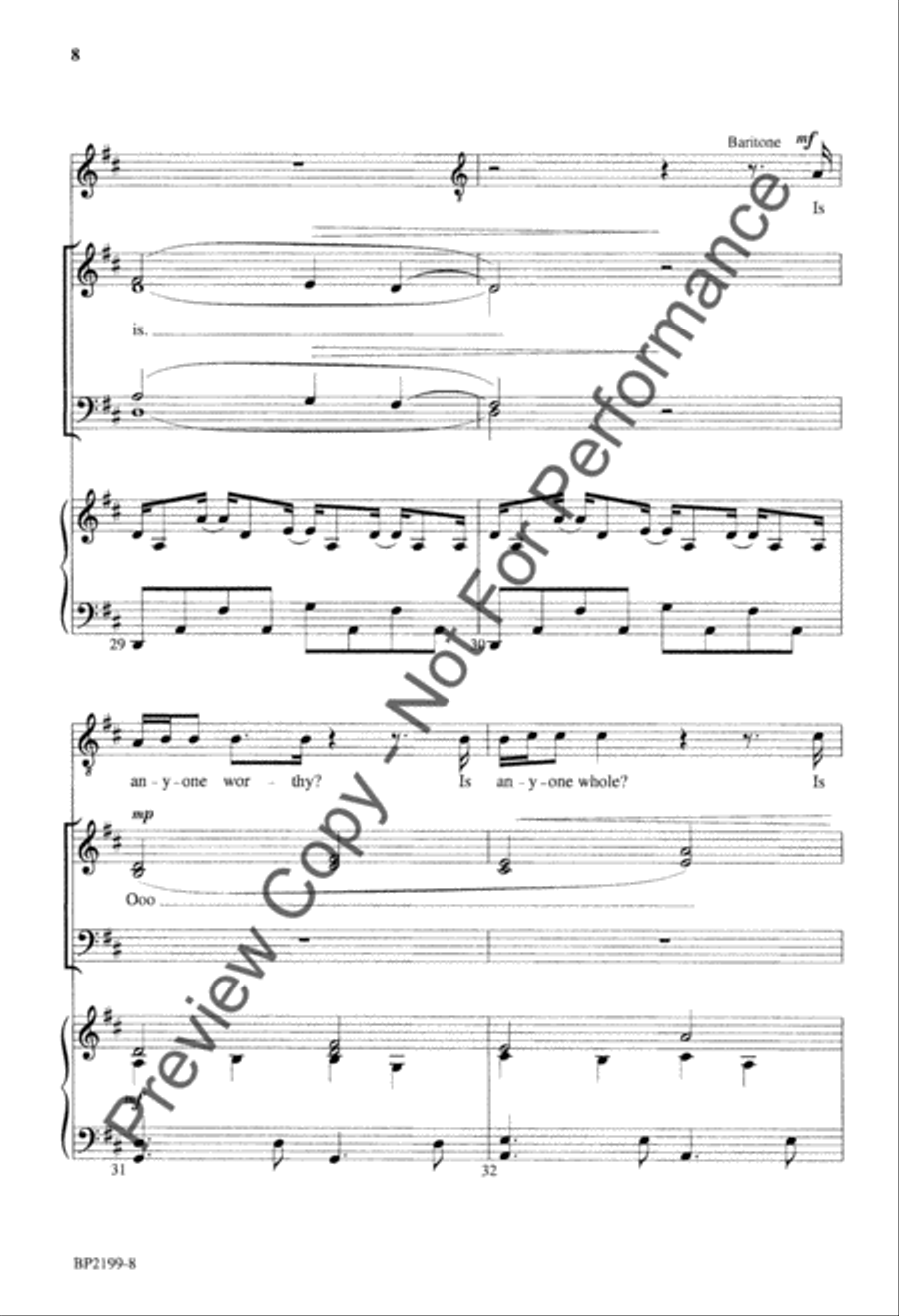 Is He Worthy? (octavo) [SATB choir] 4-Part scores gallery preview page 9