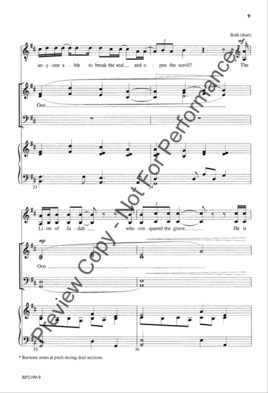 Is He Worthy? (octavo) [SATB choir] 4-Part scores gallery preview page 10