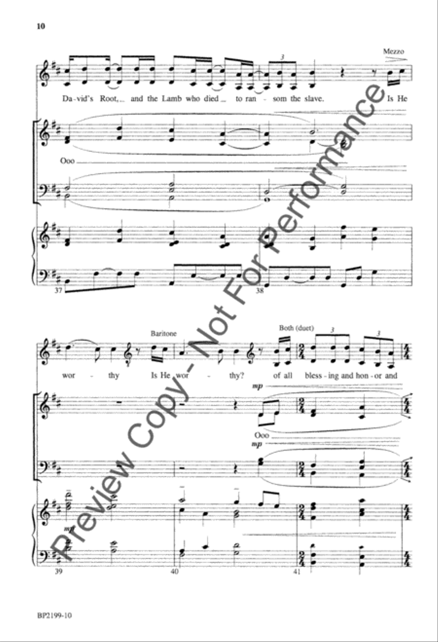 Is He Worthy? (octavo) [SATB choir] 4-Part scores gallery preview page 11