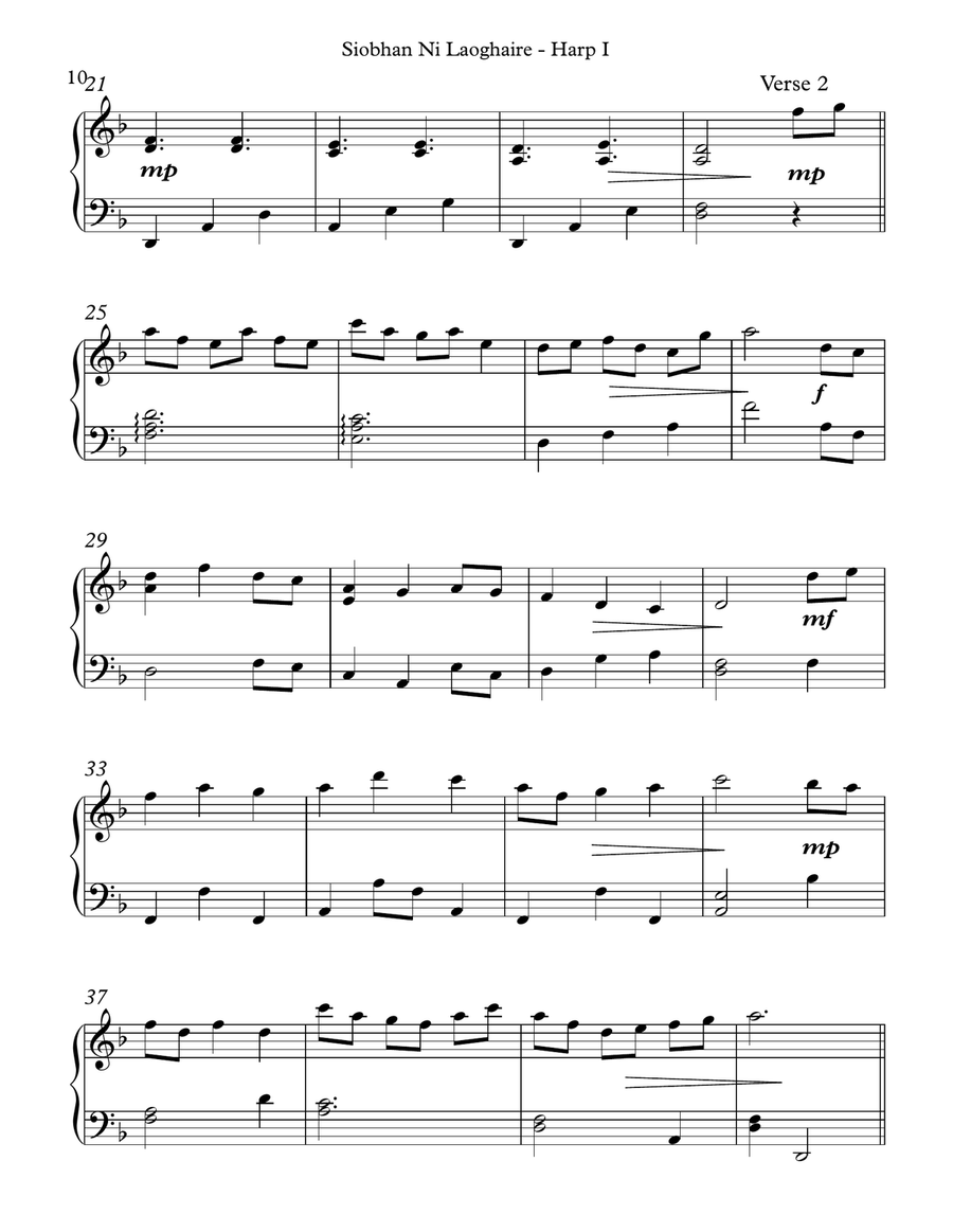 Siobhan Ni Laoghaire, Harp I Celtic Harp scores gallery preview page 3