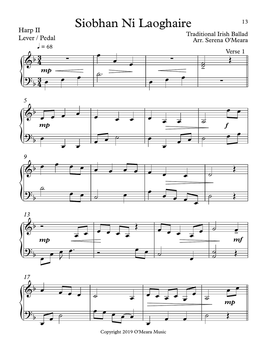 Siobhan Ni Laoghaire, Harp II Celtic Harp scores gallery preview page 2