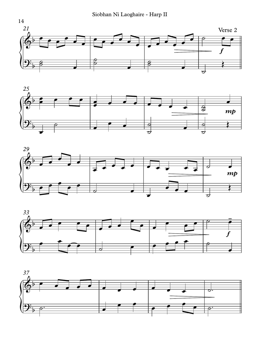 Siobhan Ni Laoghaire, Harp II Celtic Harp scores gallery preview page 3