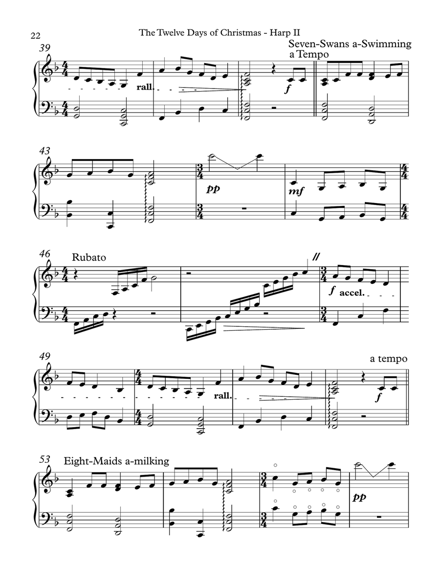 The Twelve Days of Christmas, Harp II Celtic Harp scores gallery preview page 4