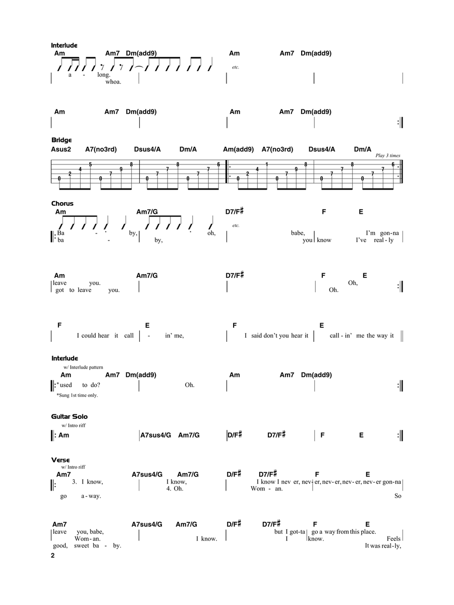 Babe, I'm Gonna Leave You Acoustic Guitar scores gallery preview page 2