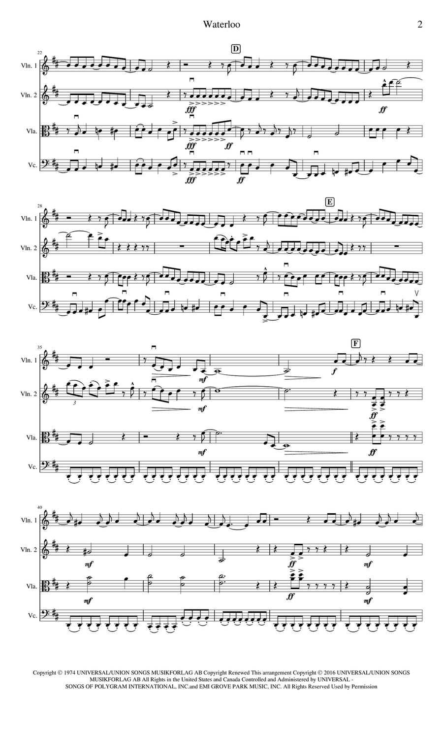 Waterloo Waterloo String Quartet scores gallery preview page 2