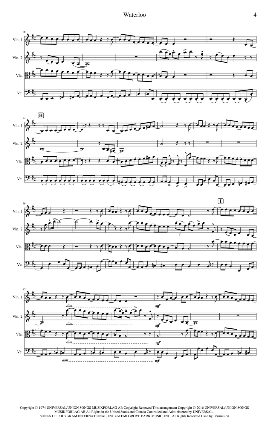 Waterloo Waterloo String Quartet scores gallery preview page 4