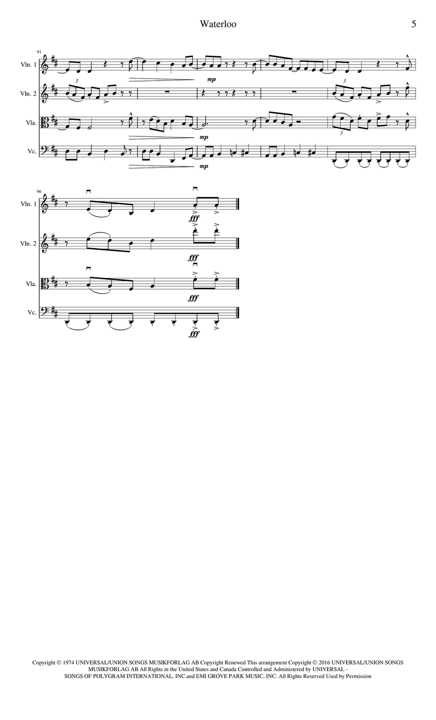 Waterloo Waterloo String Quartet scores gallery preview page 5