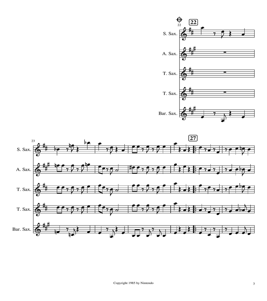 Super Mario Bros Theme Woodwind Quintet scores gallery preview page 3