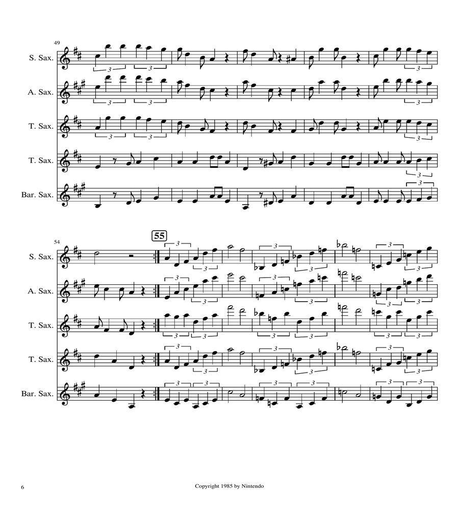 Super Mario Bros Theme Woodwind Quintet scores gallery preview page 6