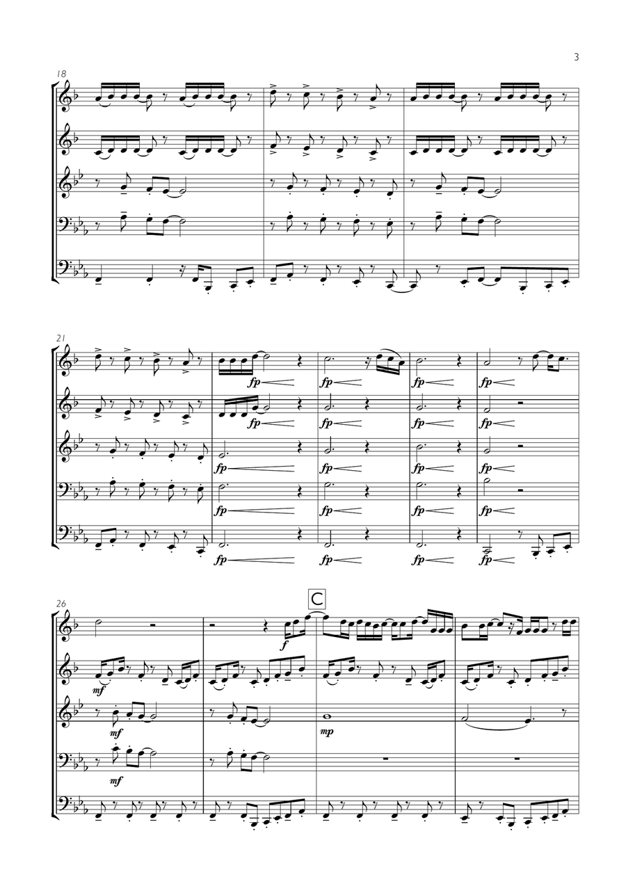 Stayin' Alive from the Motion Picture SATURDAY NIGHT FEVER Brass Ensemble scores gallery preview page 3