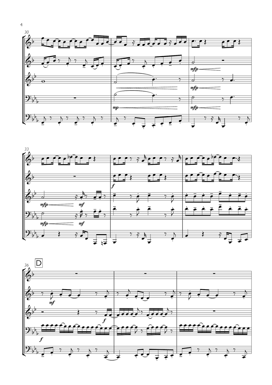 Stayin' Alive from the Motion Picture SATURDAY NIGHT FEVER Brass Ensemble scores gallery preview page 4