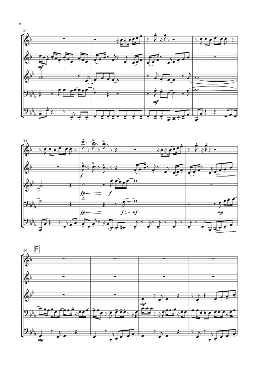Stayin' Alive from the Motion Picture SATURDAY NIGHT FEVER Brass Ensemble scores gallery preview page 6