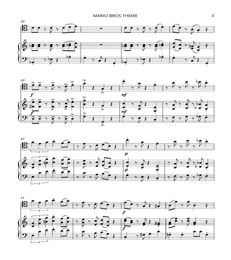 Super Mario Bros Theme String Duet scores gallery preview page 3
