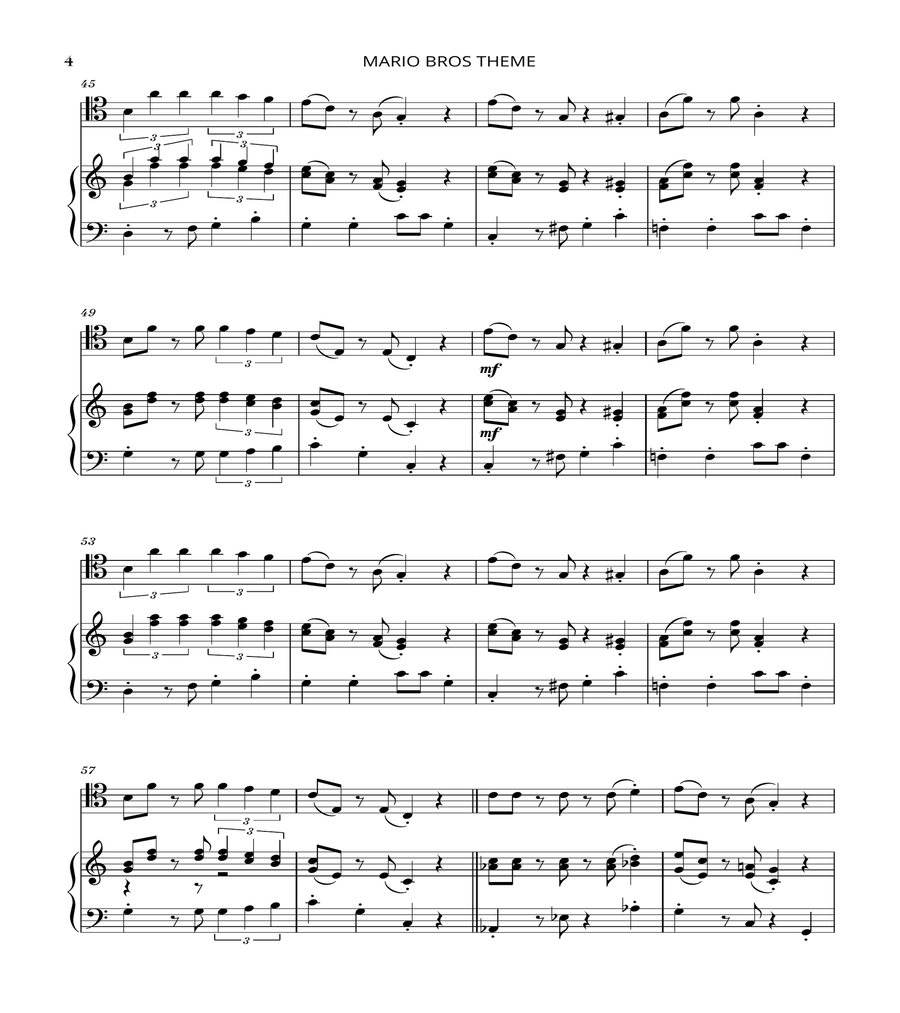 Super Mario Bros Theme String Duet scores gallery preview page 4