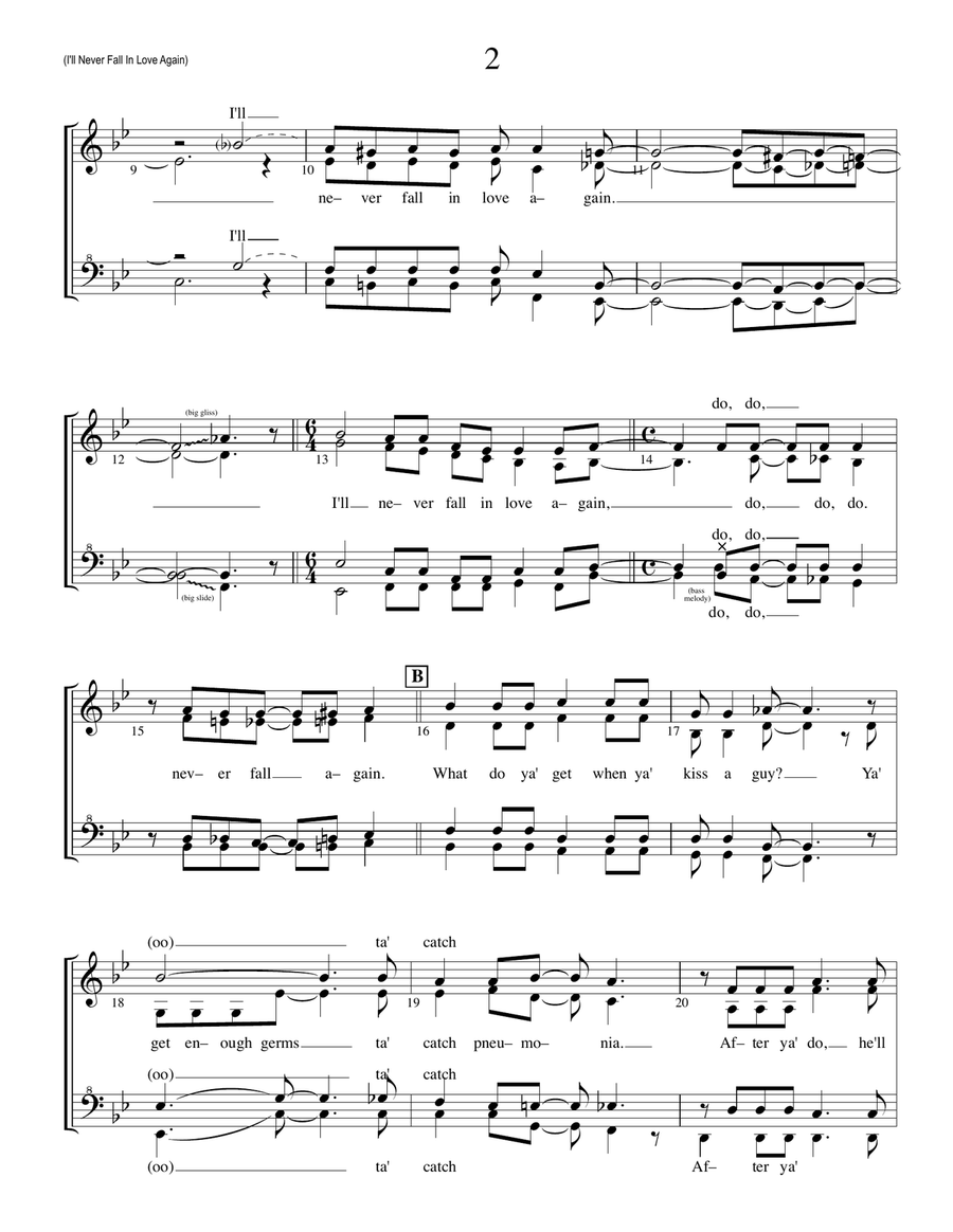 I'll Never Fall In Love Again SSAA scores gallery preview page 2