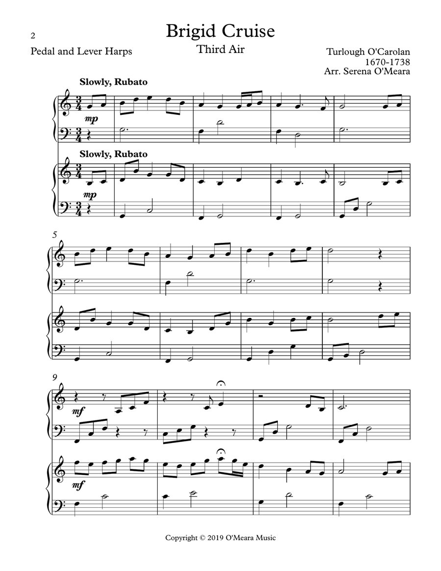 Brigid Cruise, Harp Duet Celtic Harp scores gallery preview page 2