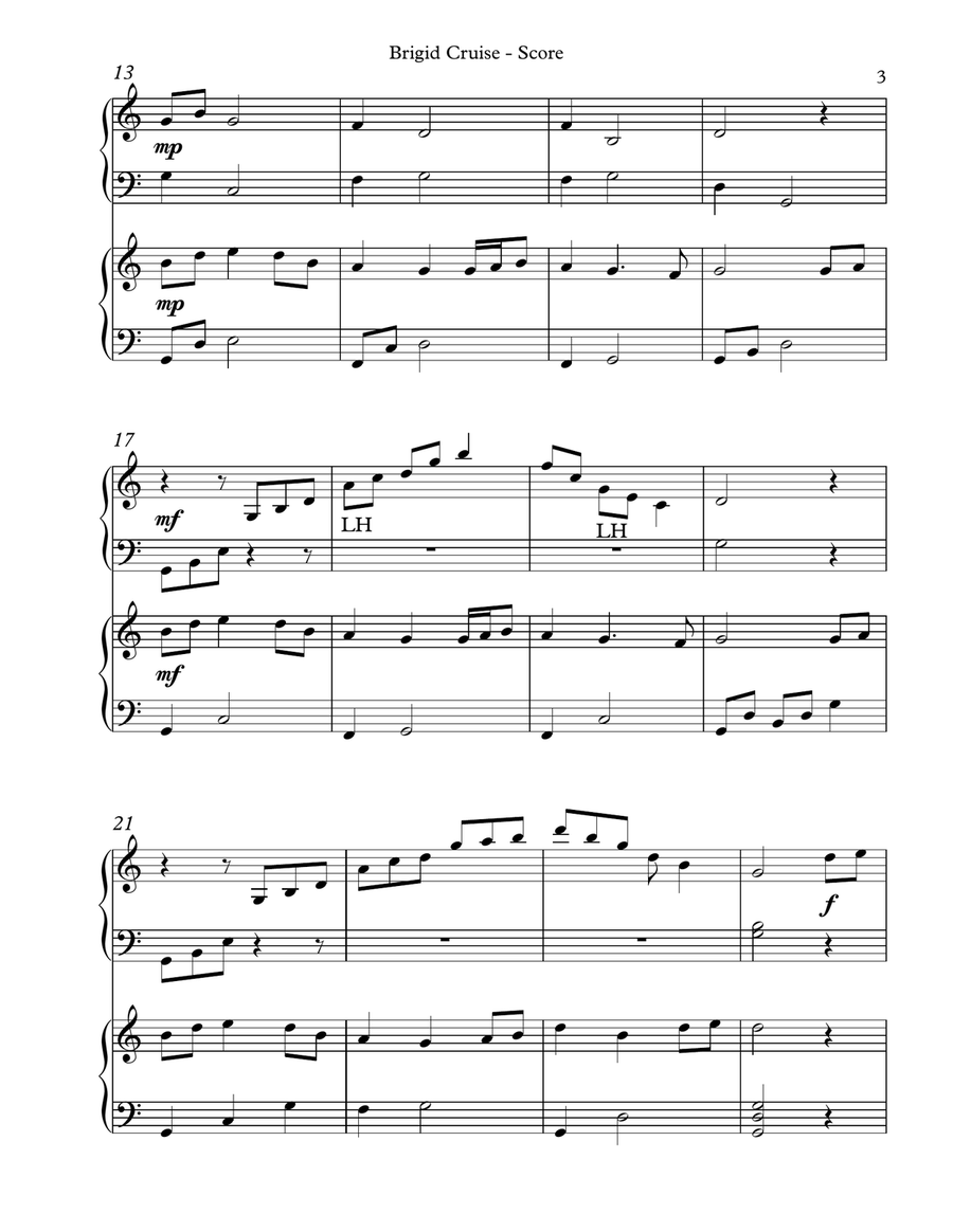 Brigid Cruise, Harp Duet Celtic Harp scores gallery preview page 3