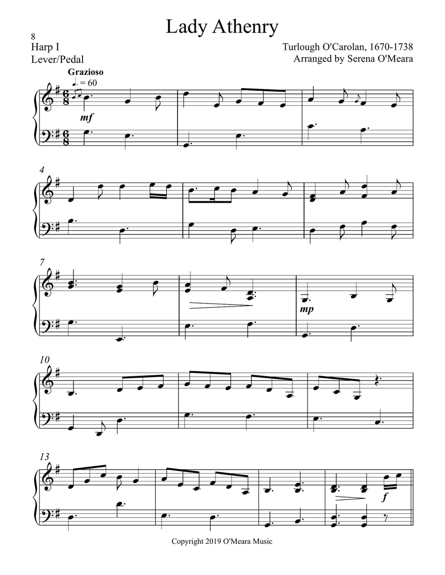 Lady Athenry, Harp I Celtic Harp scores gallery preview page 2