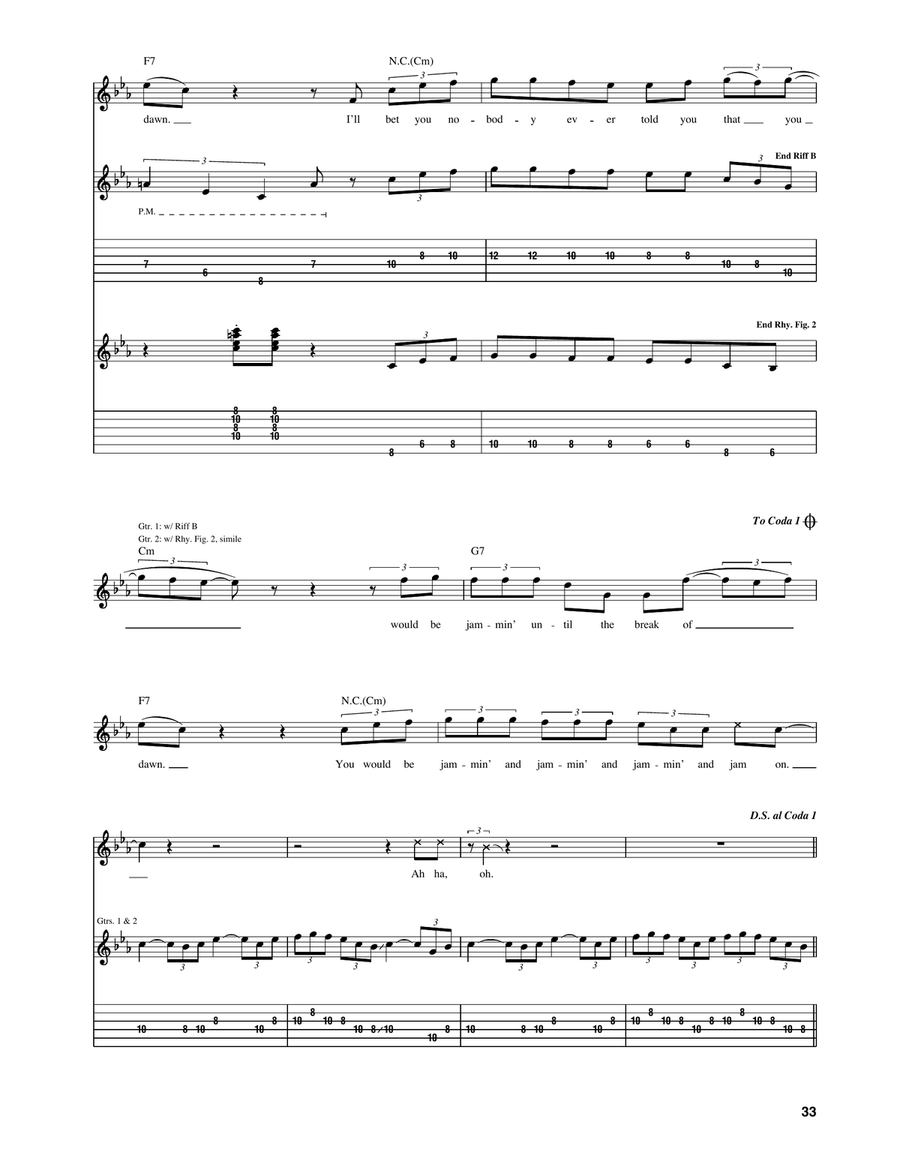 Master Blaster Master Blaster Guitar Tablature scores gallery preview page 3