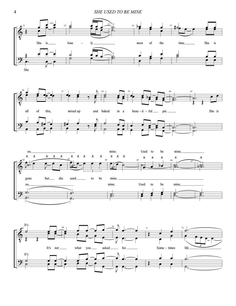 She Used To Be Mine from WAITRESS THE MUSICAL TTBB scores gallery preview page 4