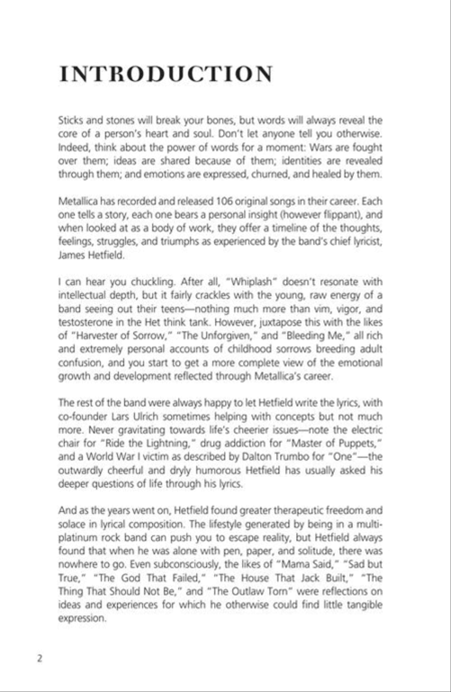 Metallica – The Complete Lyrics – 3rd Edition Collection / Songbook scores gallery preview page 3