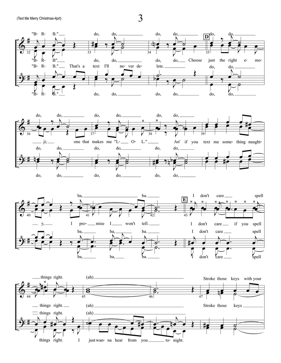 Text Me Merry Christmas SSAA scores gallery preview page 3