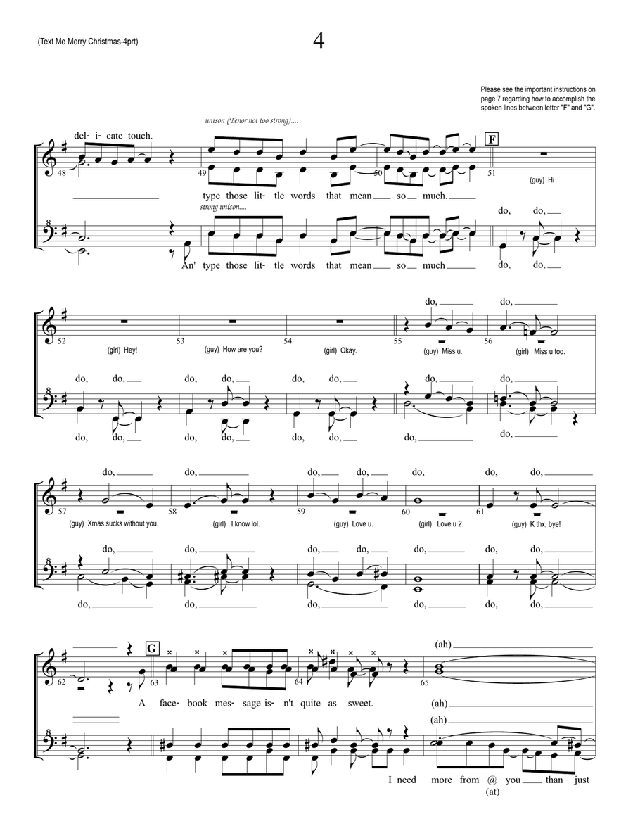 Text Me Merry Christmas SSAA scores gallery preview page 4