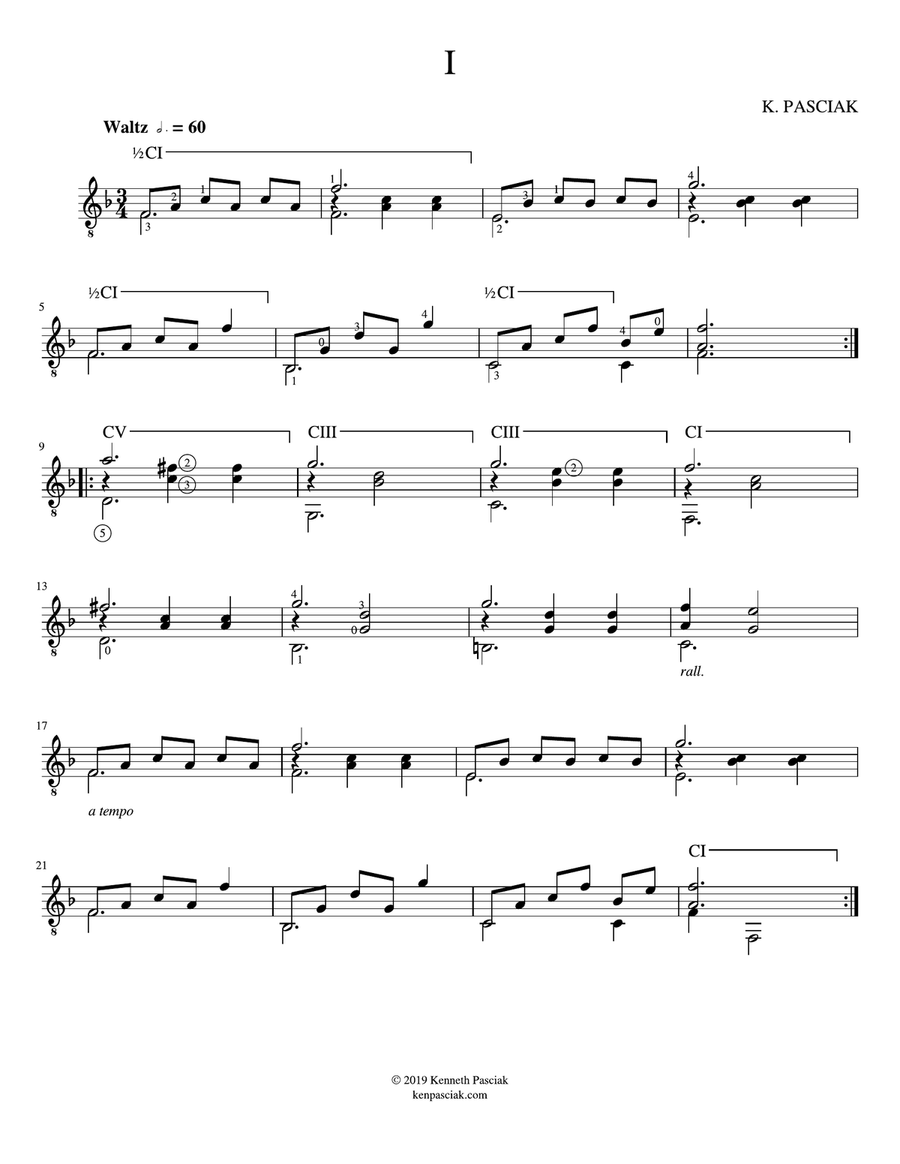 Five Studies in F Major for Guitar Classical Guitar scores gallery preview page 3
