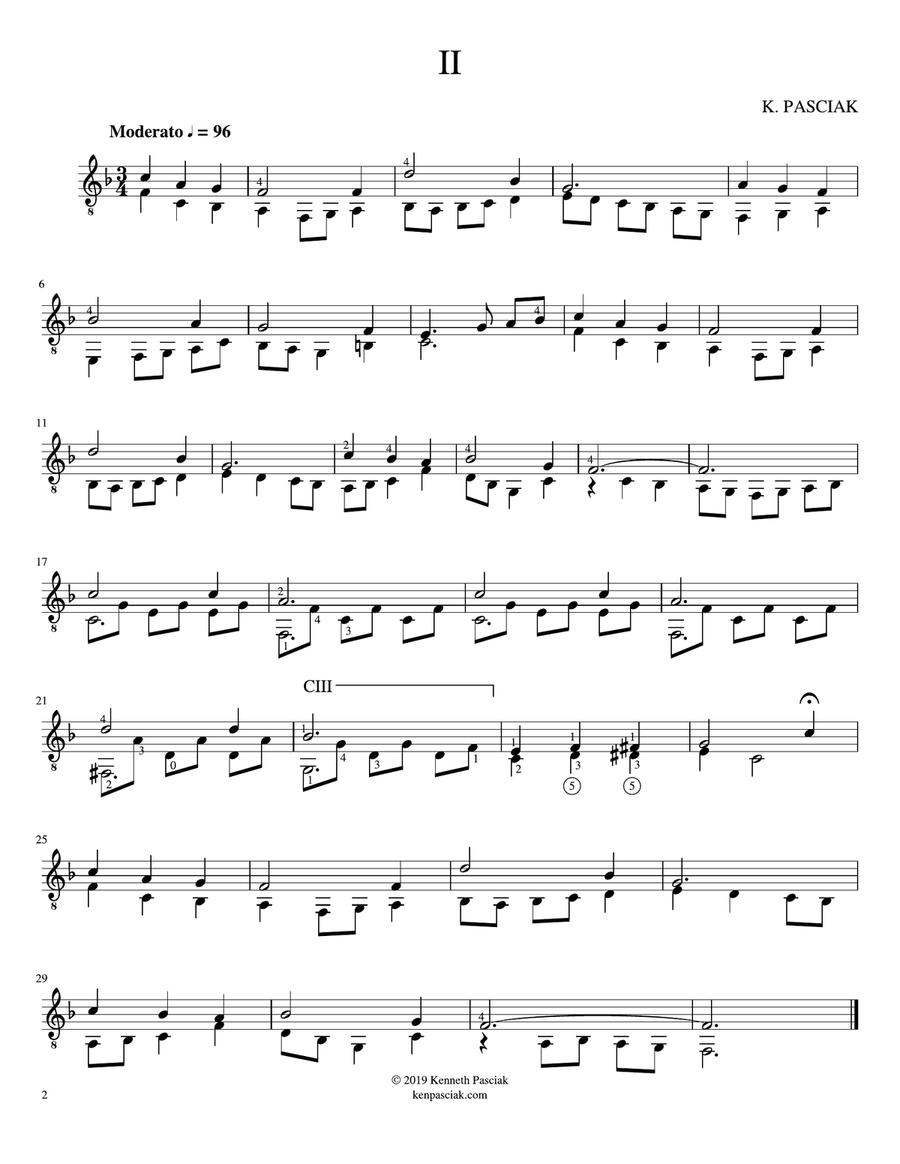 Five Studies in F Major for Guitar Classical Guitar scores gallery preview page 4