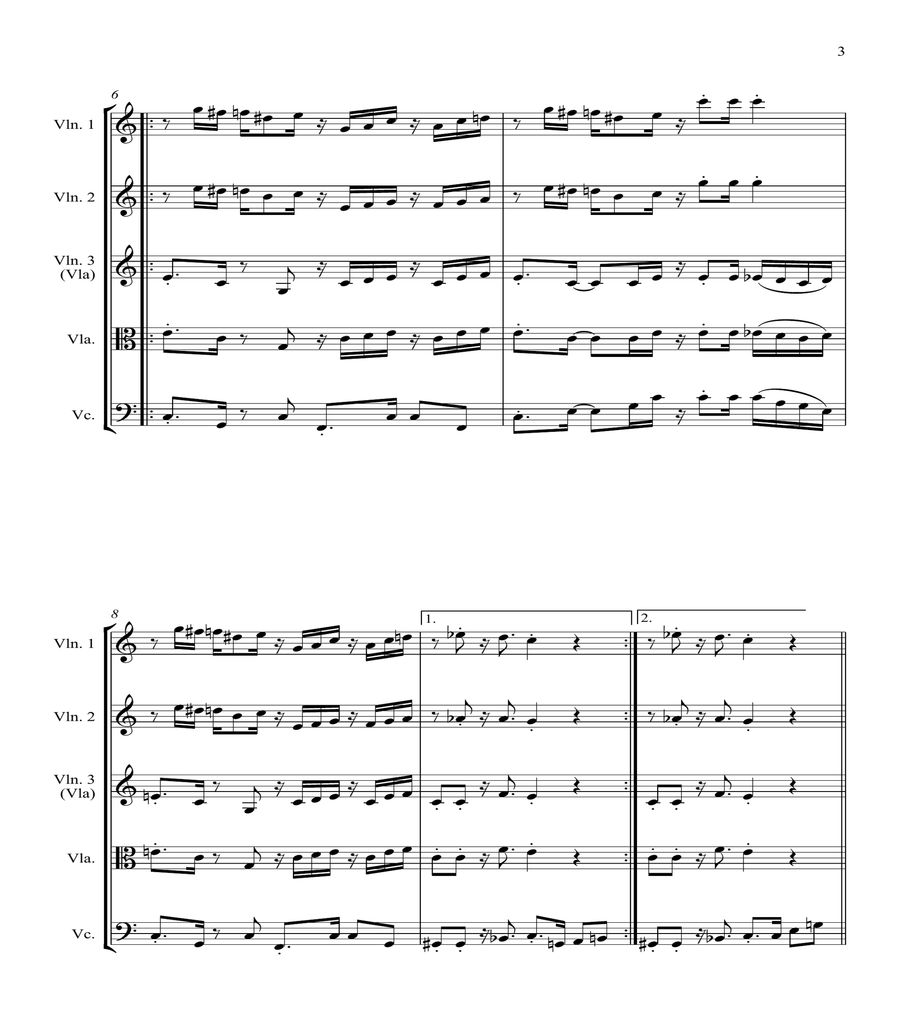 Super Mario Bros Theme String Quartet scores gallery preview page 3