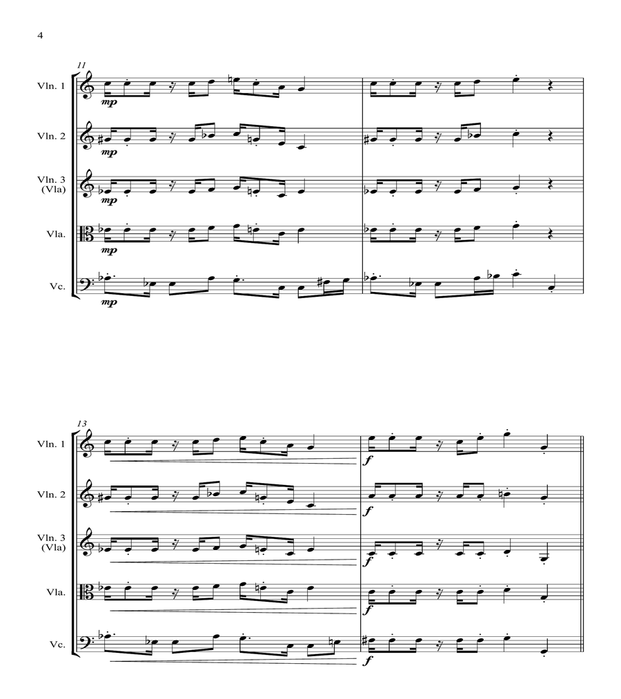 Super Mario Bros Theme String Quartet scores gallery preview page 4