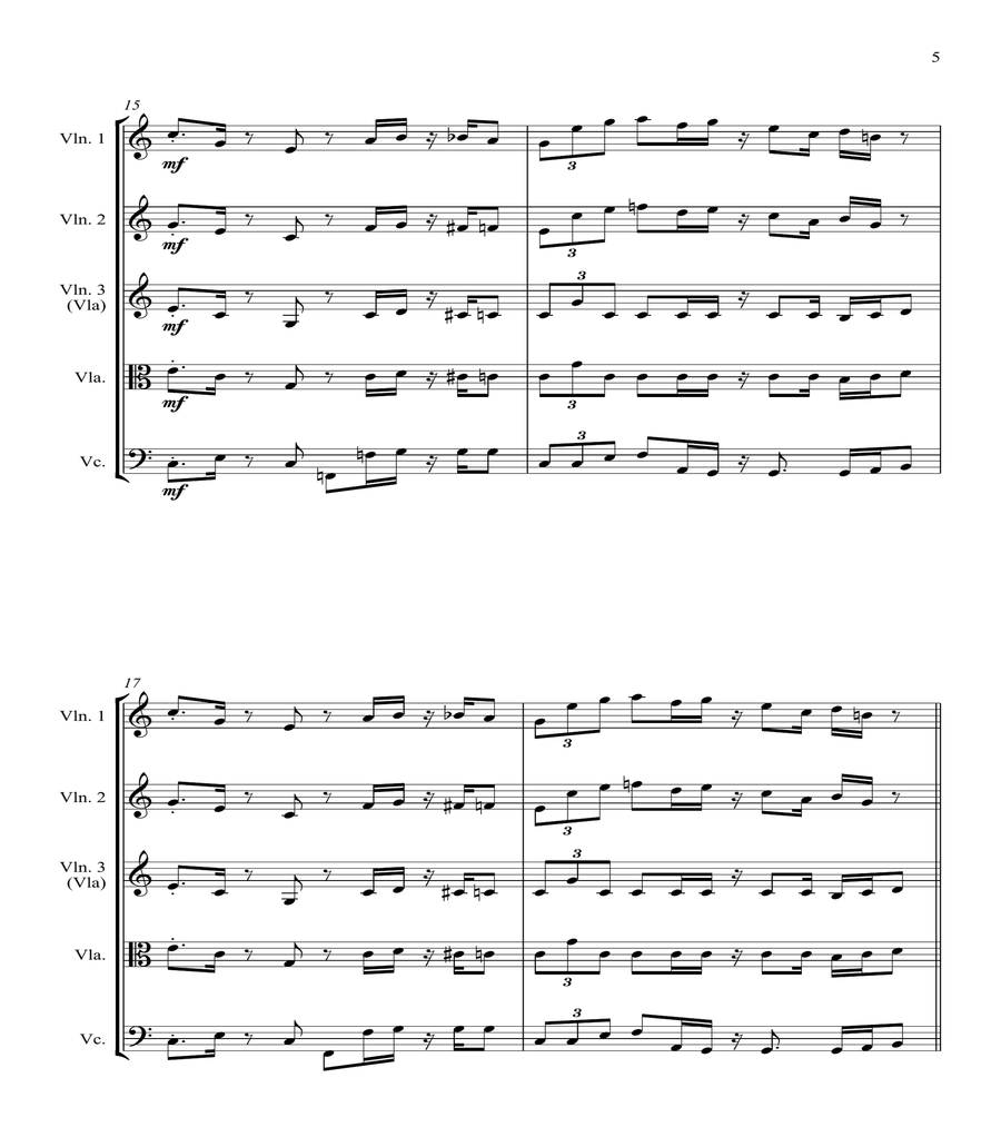 Super Mario Bros Theme String Quartet scores gallery preview page 5