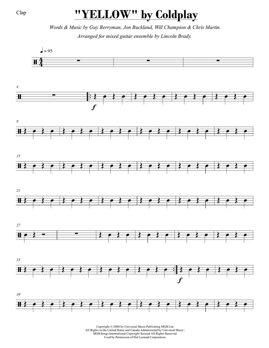 Yellow Yellow Guitar Ensemble scores gallery preview page 3