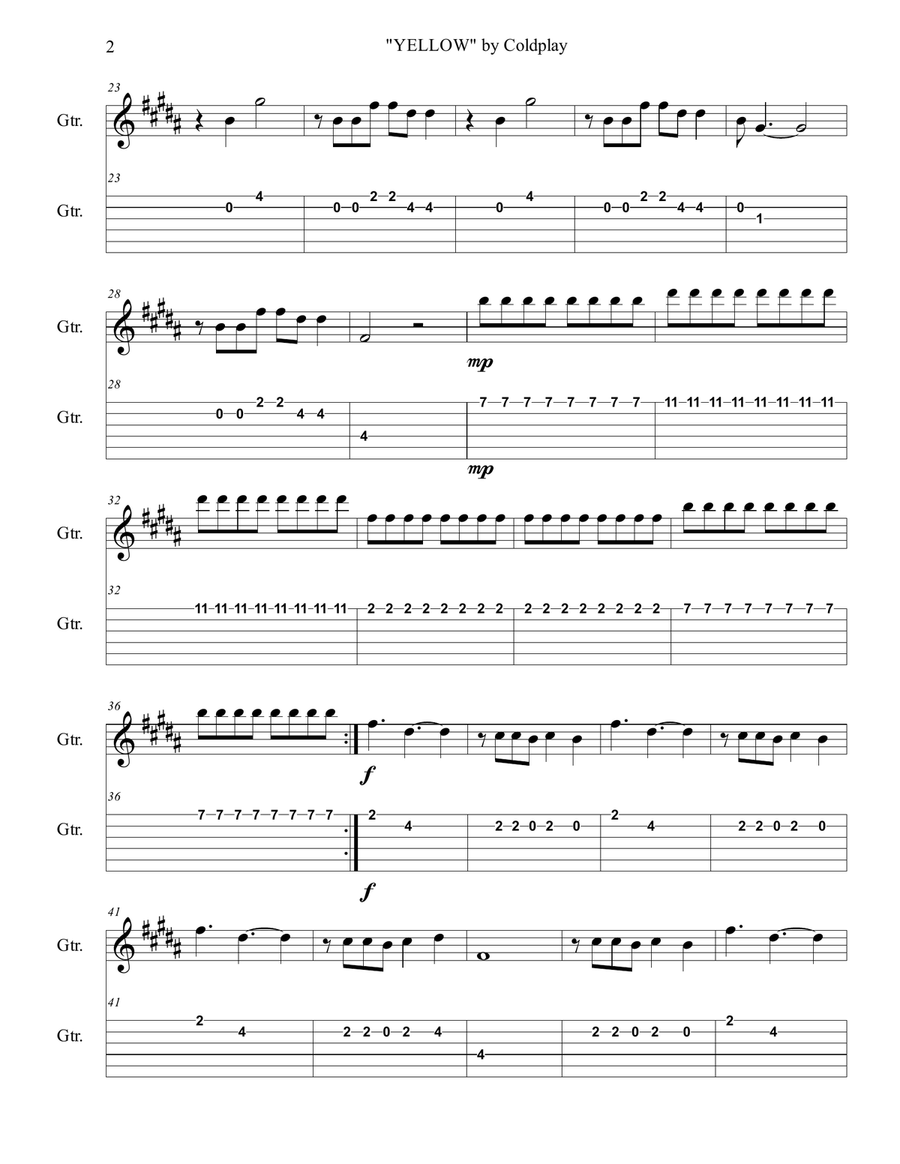 Yellow Yellow Guitar Ensemble scores gallery preview page 6