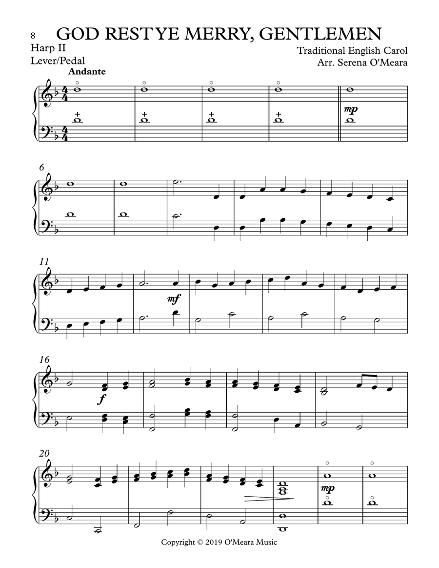 God Rest Ye Merry, Gentlemen, Harp II Celtic Harp scores gallery preview page 2