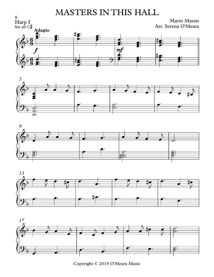 Masters In This Hall, Harp I Celtic Harp scores gallery preview page 2
